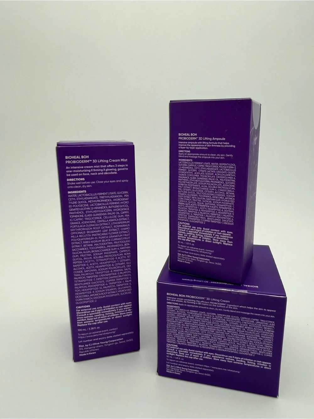 BIOHEAL BOH Probioderm 3D Lifting 3 Piece Skincare Set NEW Sealed